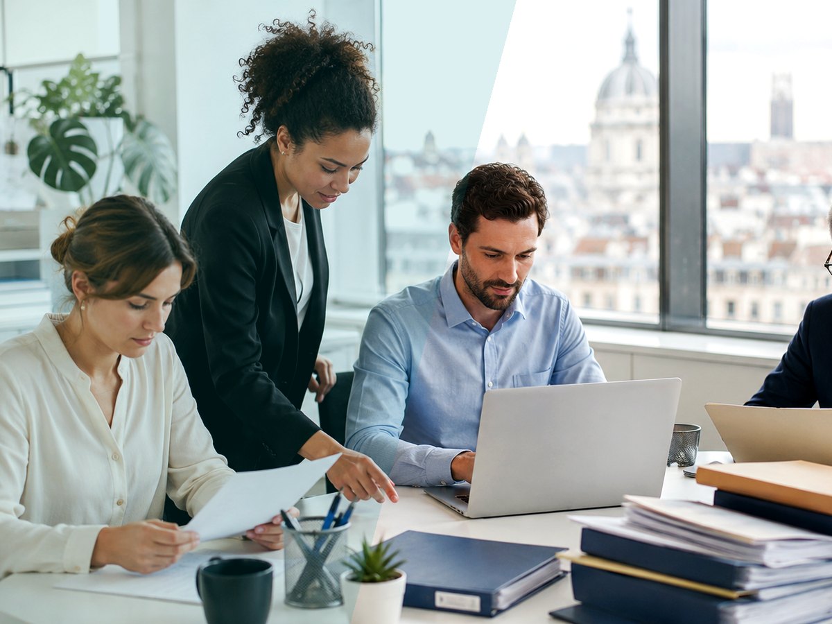 Équipe en réunion dans un bureau